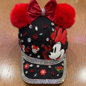 Red and Black Minnie Mouse Cap